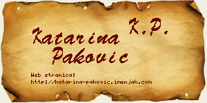 Katarina Paković vizit kartica